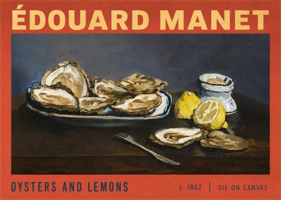 Édouard Manet Oysters and Lemons No6 - Plakát