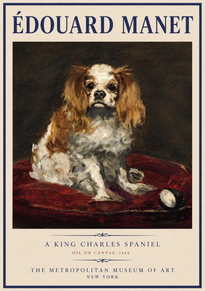 Édouard Manet A King Charles Spaniel No5 - Plakát