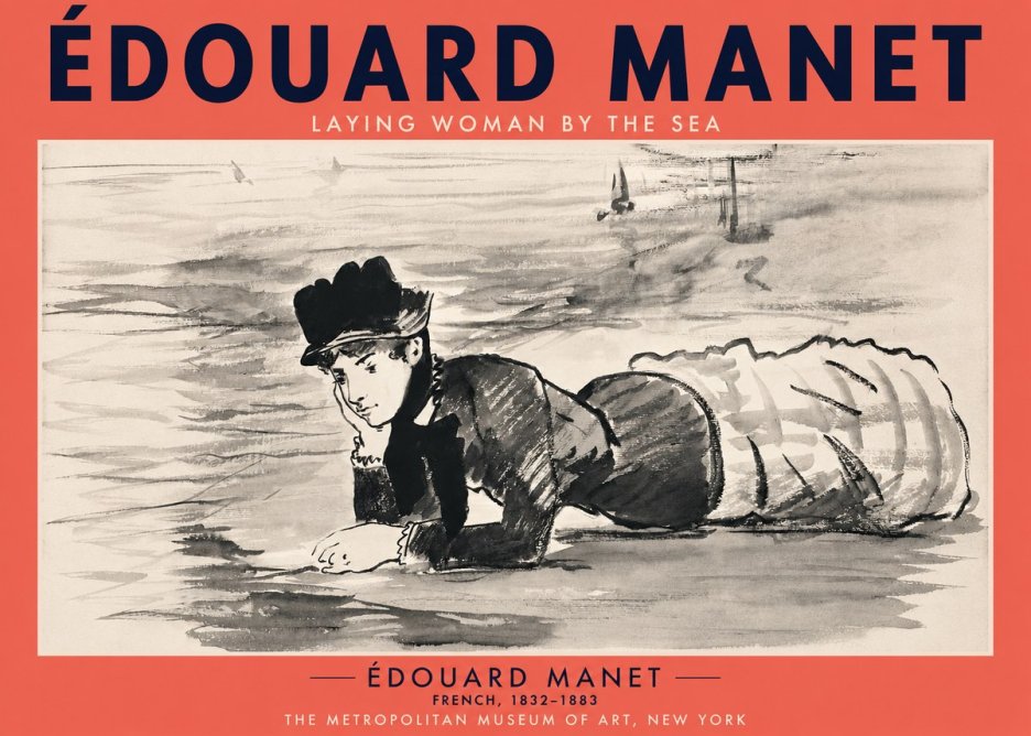 Édouard Manet Laying Woman by the Sea No2 - Plakát
