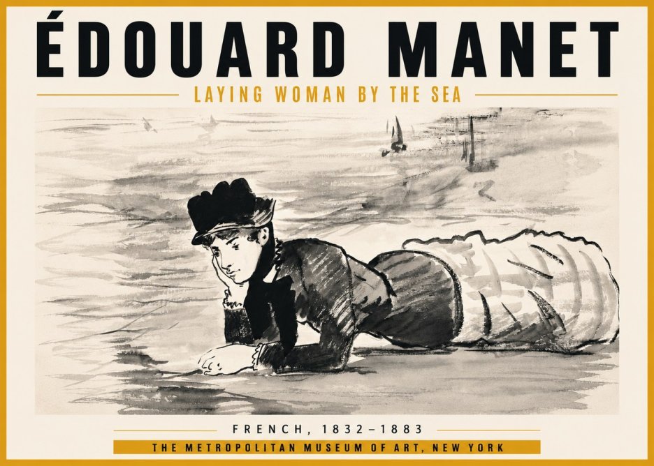 Édouard Manet Laying Woman by the Sea No6 - Plakát