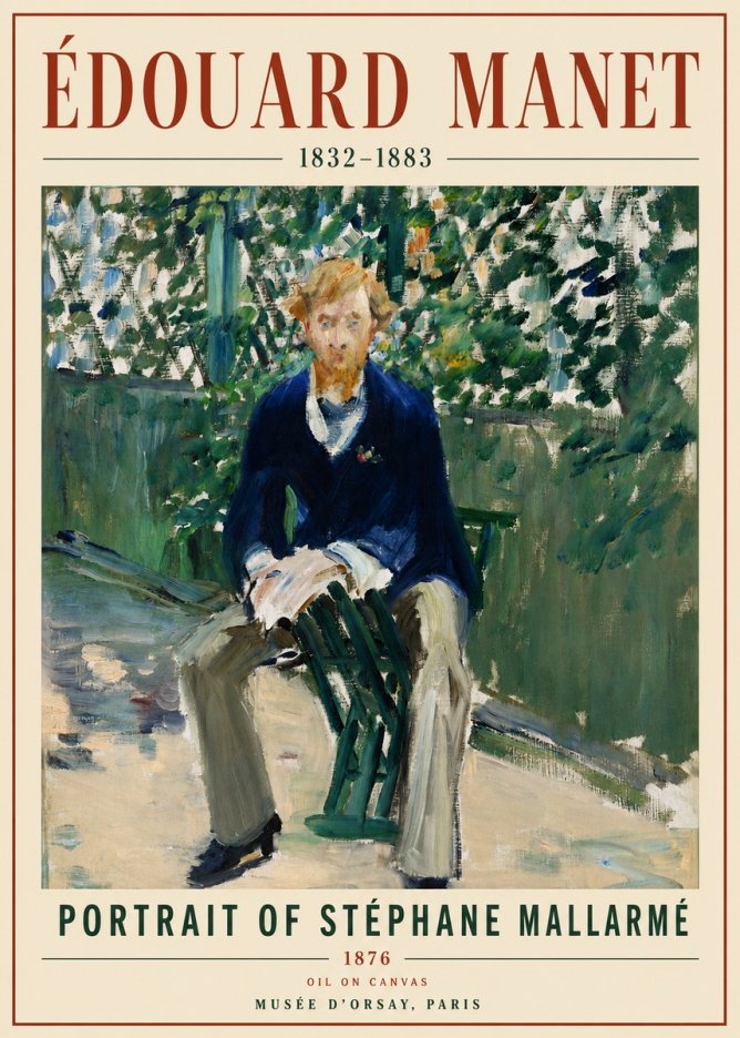 Édouard Manet Portrait of Stéphane Mallarmé II No5 - Plakát