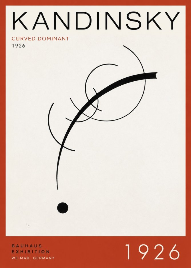 Kandinsky Curved Dominant No3 - Plakát