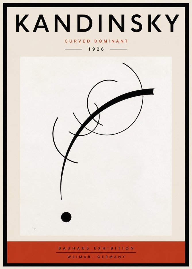 Kandinsky Curved Dominant No6 - Plakát