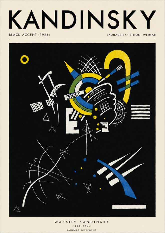 Kandinsky Black Accent (1926) No3 - Plakát