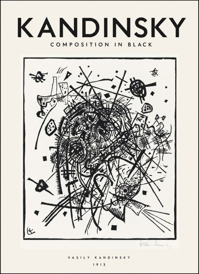 Kandinsky Composition in Black No1 - Plakát
