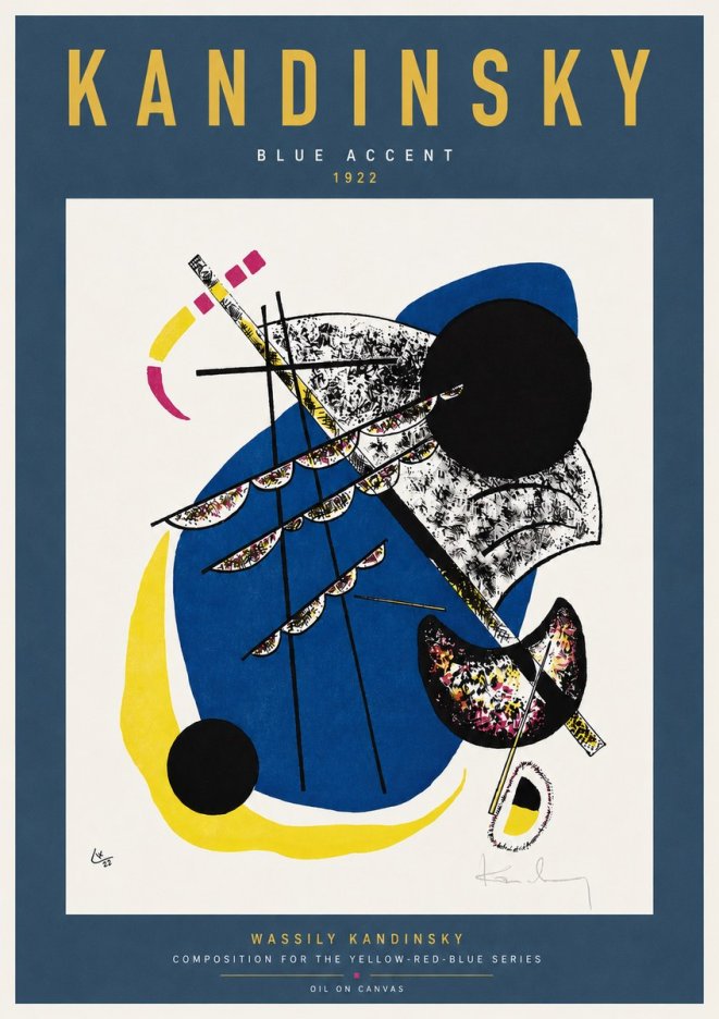 Kandinsky Blue Accent No3 - Plakát