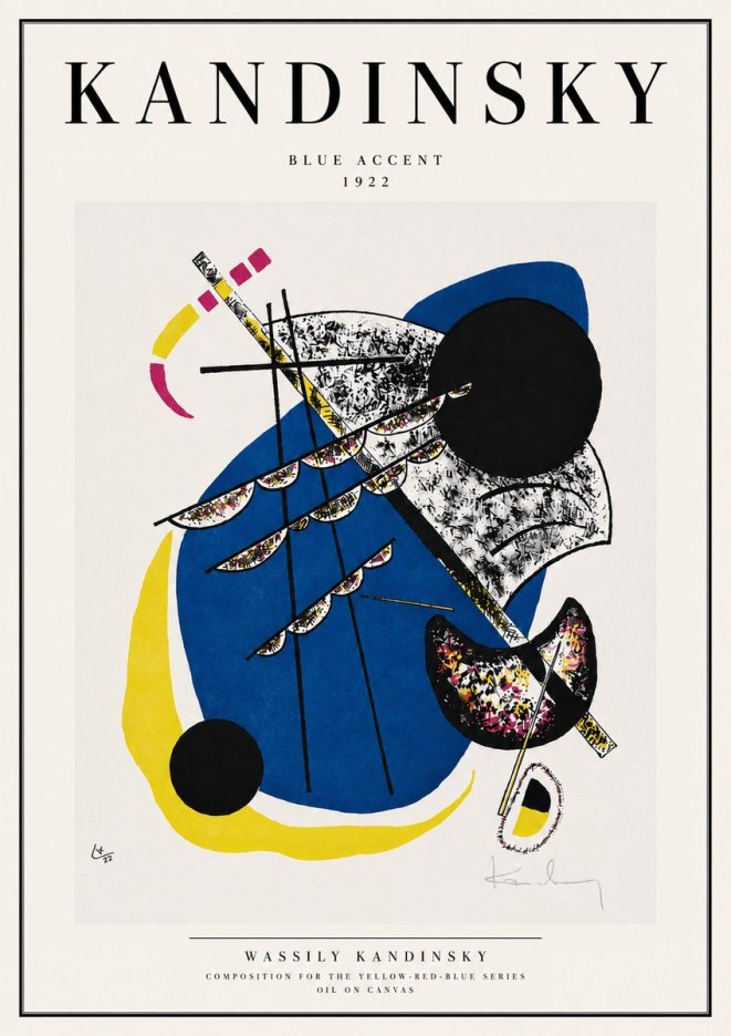 Kandinsky Blue Accent No4 - Plakát