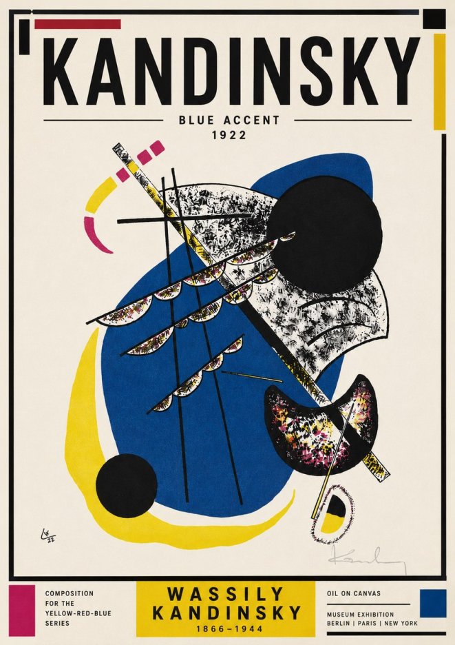Kandinsky Blue Accent No5 - Plakát