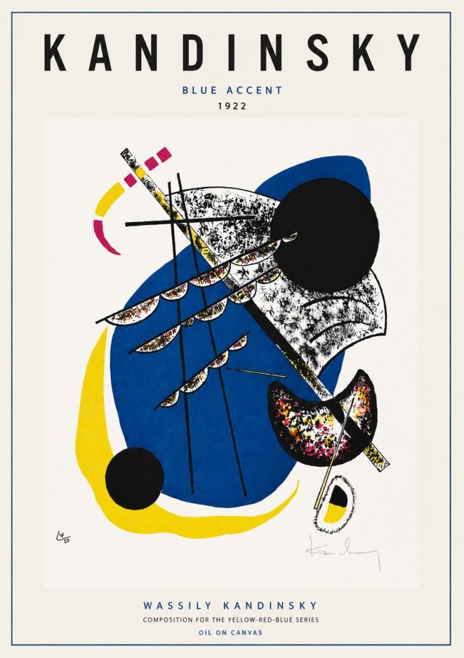 Kandinsky Blue Accent No6 - Plakát