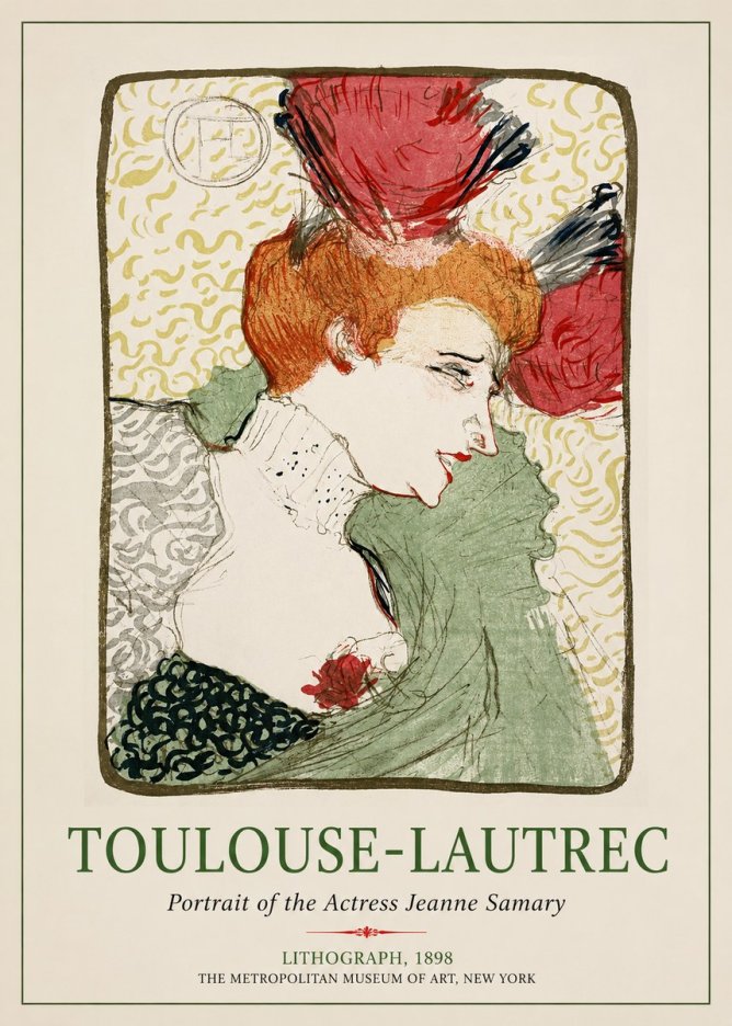 Toulouse-Lautrec Portrait of the Actress Jeanne Samary No1 - Plakát