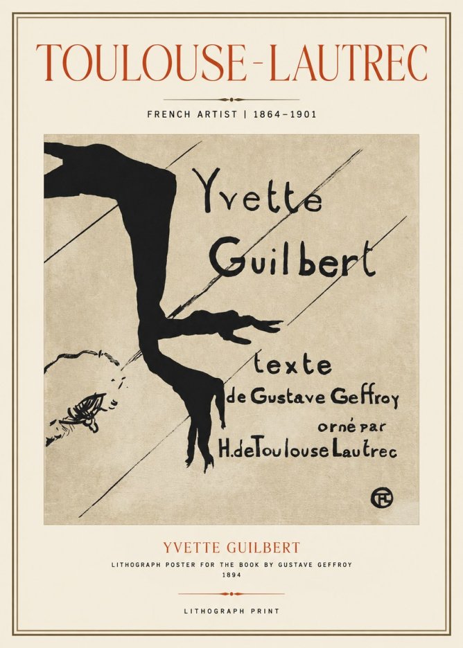 Toulouse-Lautrec Yvette Guilbert No1 - Plakát
