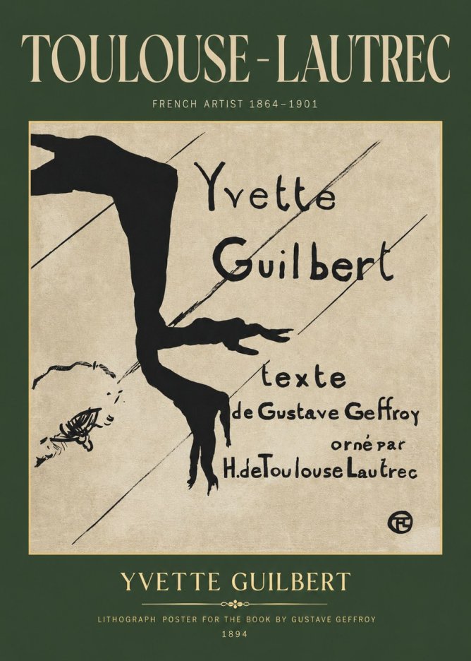 Toulouse-Lautrec Yvette Guilbert No2 - Plakát