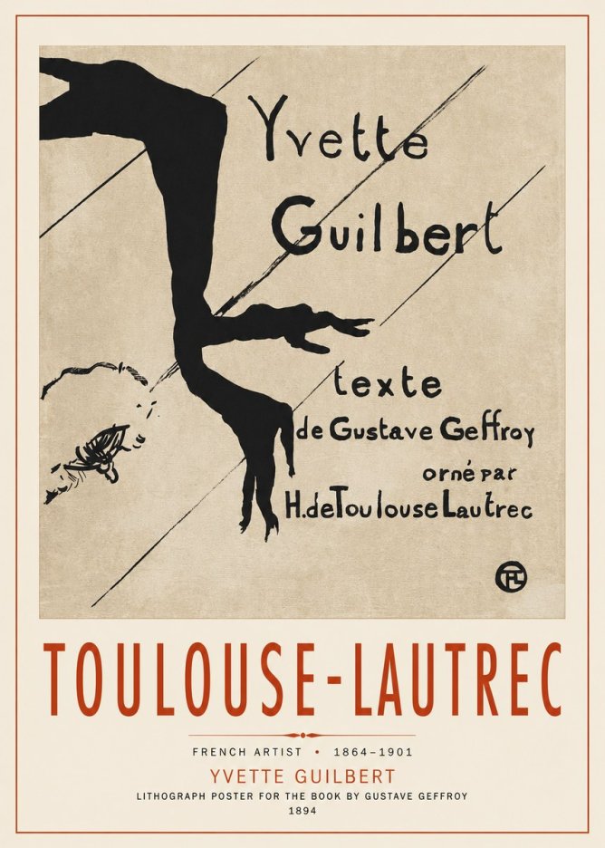 Toulouse-Lautrec Yvette Guilbert No3 - Plakát