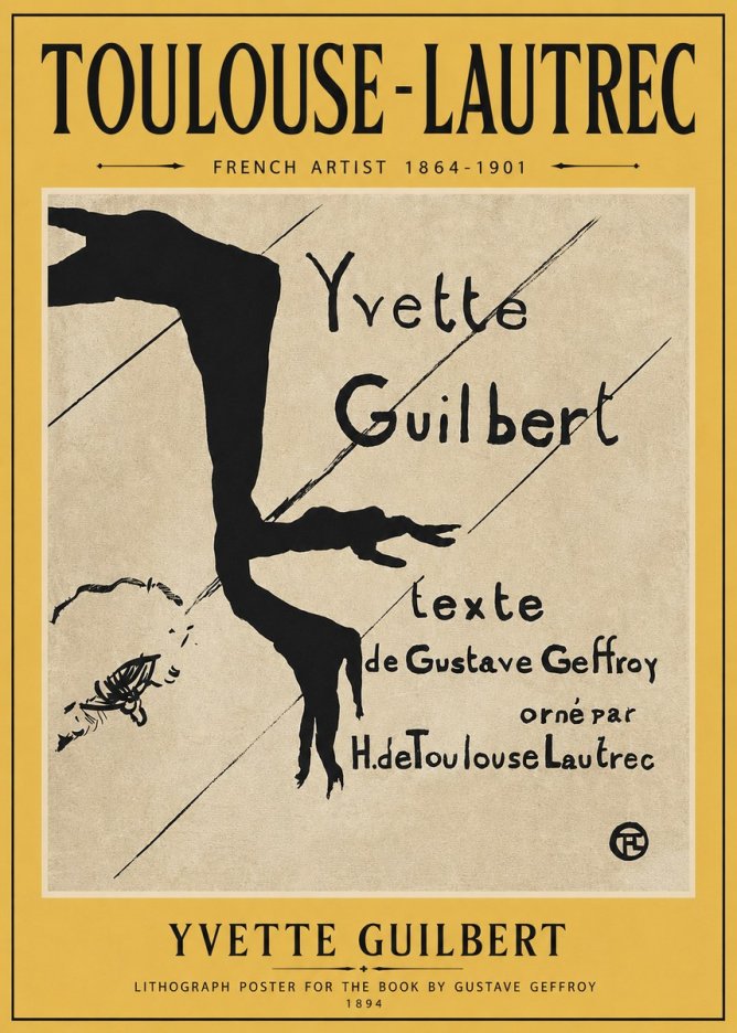 Toulouse-Lautrec Yvette Guilbert No4 - Plakát