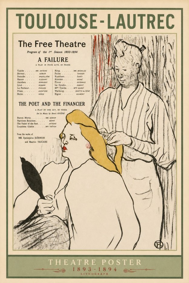 Toulouse-Lautrec Le Théâtre Libre - Une Faillite / Le Poète Et Le Financier No2 - Plakát