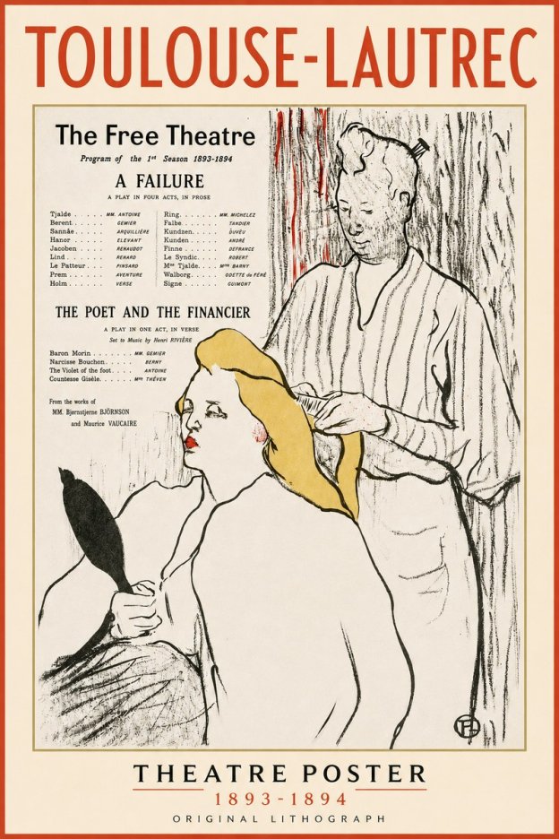 Toulouse-Lautrec Le Théâtre Libre - Une Faillite / Le Poète Et Le Financier No3 - Plakát