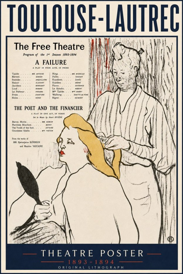 Toulouse-Lautrec Le Théâtre Libre - Une Faillite / Le Poète Et Le Financier No4 - Plakát