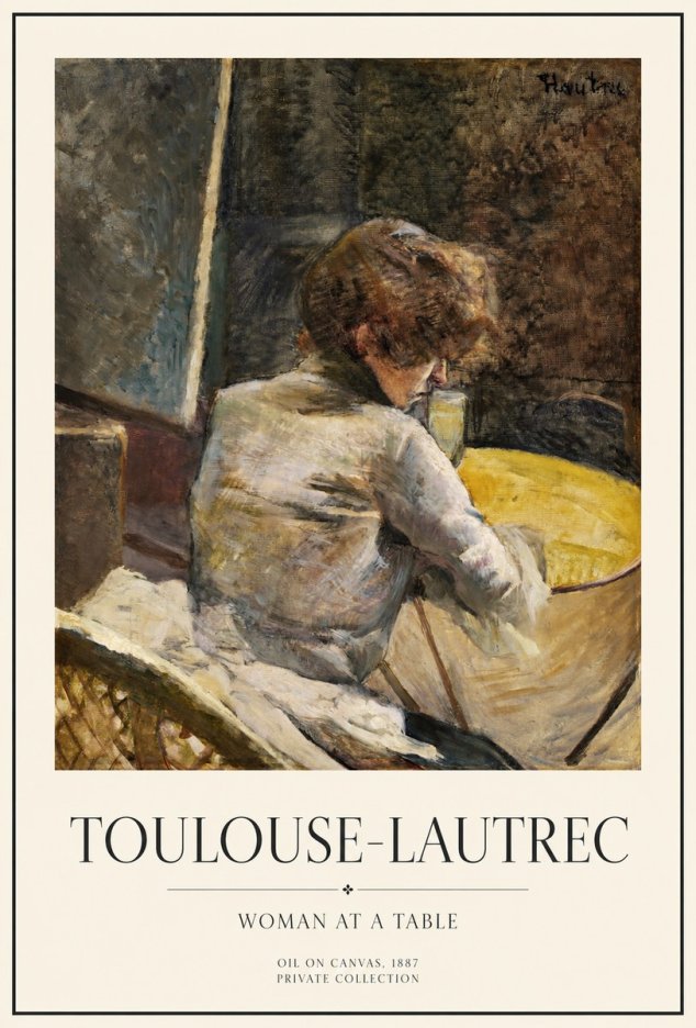 Toulouse-Lautrec Woman at a Table No1 - Plakát