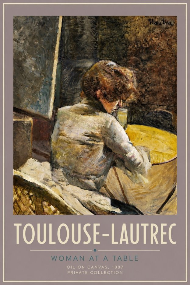 Toulouse-Lautrec Woman at a Table No2 - Plakát
