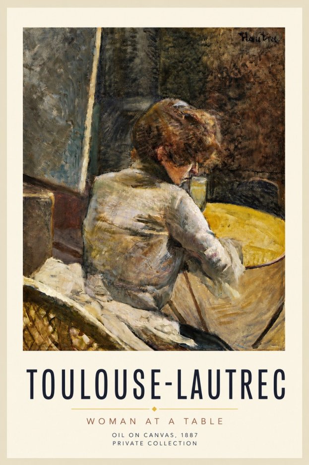 Toulouse-Lautrec Woman at a Table No3 - Plakát