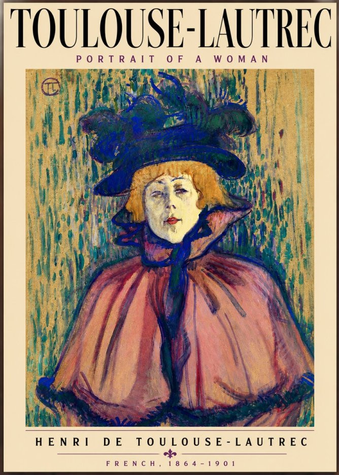 Toulouse-Lautrec Portrait of a Woman I No3 - Plakát