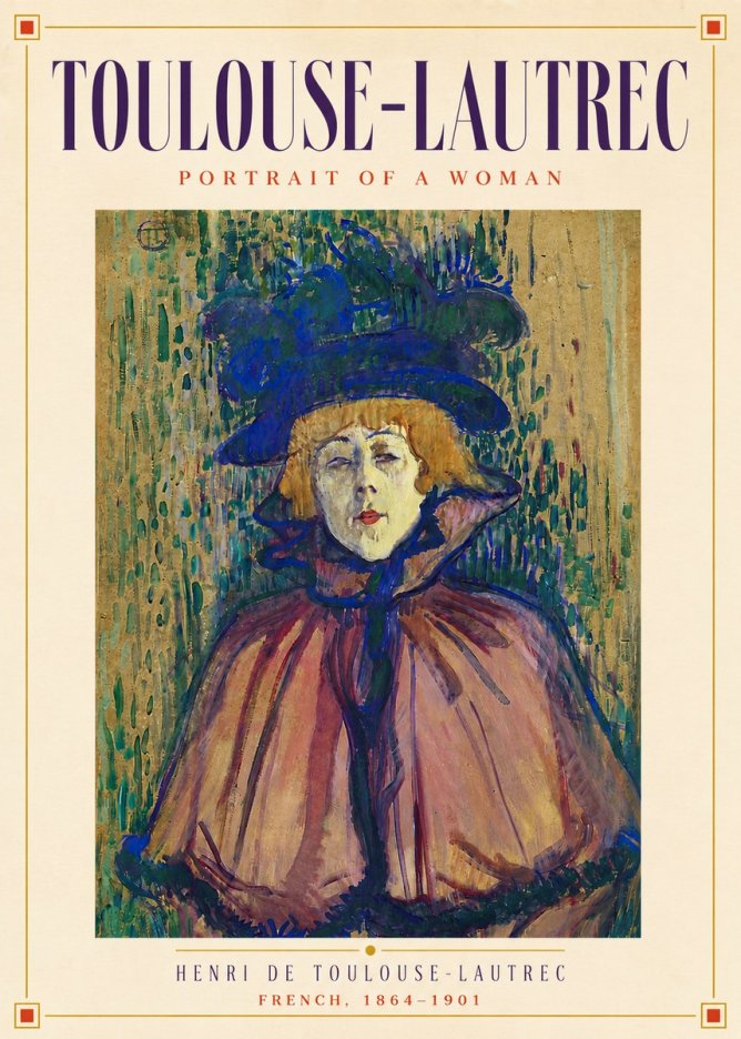 Toulouse-Lautrec Portrait of a Woman I No5 - Plakát