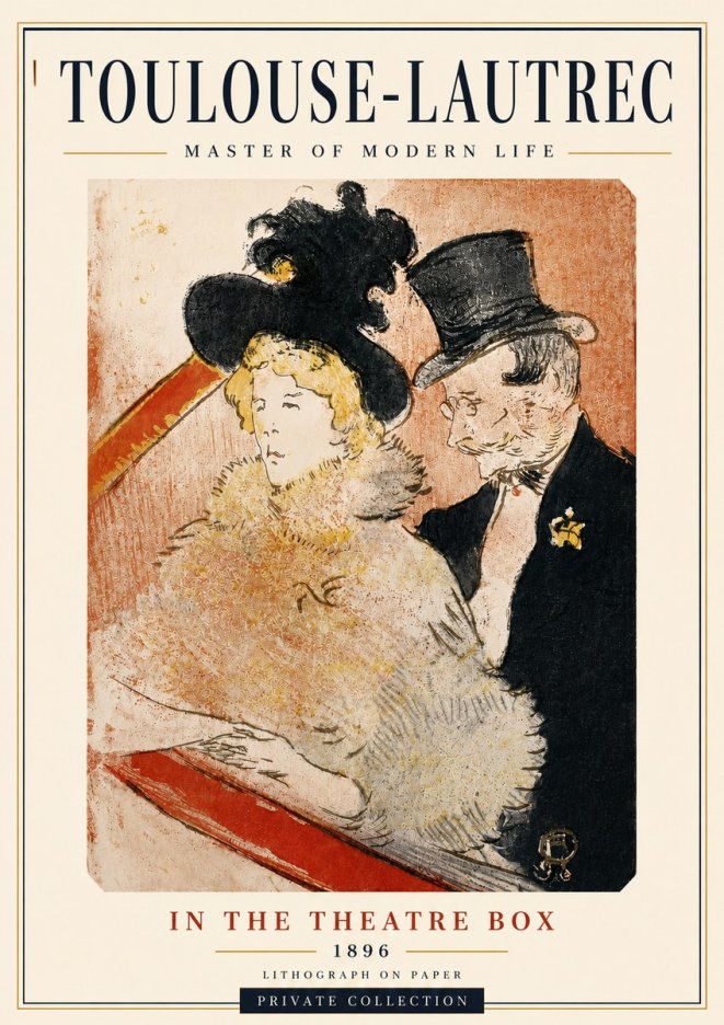 Toulouse-Lautrec In the Theatre Box No6 - Plakát