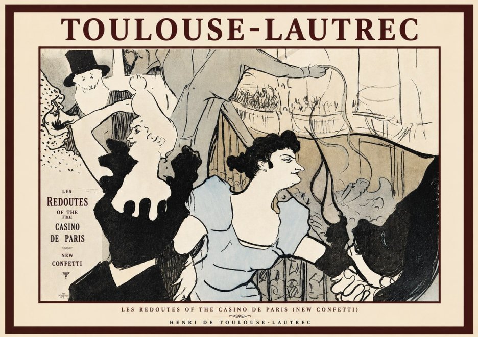 Toulouse-Lautrec Les Redoutes of the Casino De Paris (New Confetti) No3 - Plakát