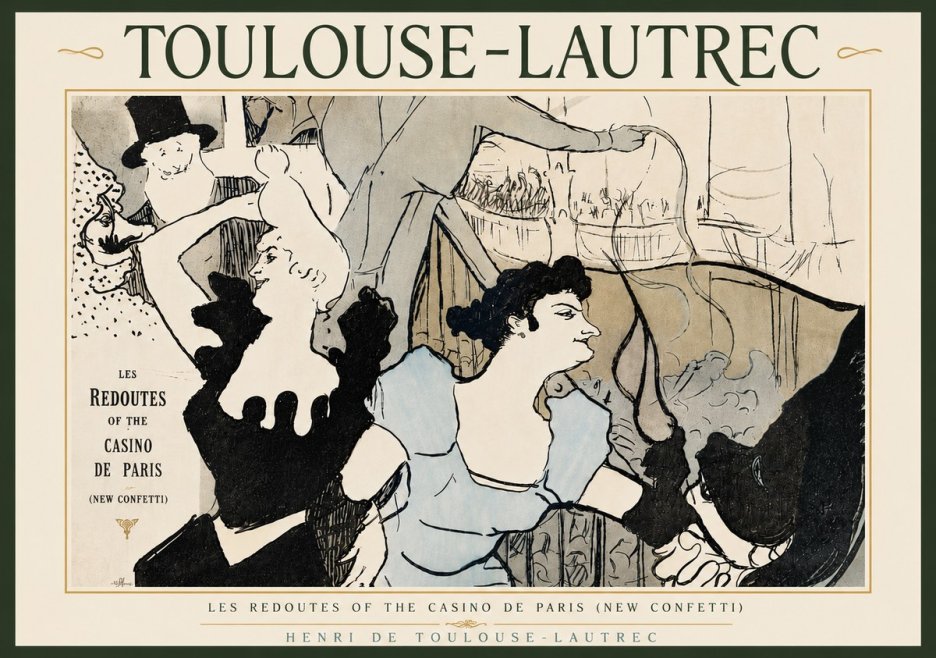 Toulouse-Lautrec Les Redoutes of the Casino De Paris (New Confetti) No6 - Plakát