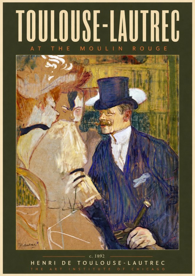 Toulouse-Lautrec At the Moulin Rouge III No4 - Plakát