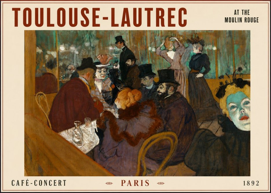 Toulouse-Lautrec At the Moulin Rouge IV No6 - Plakát