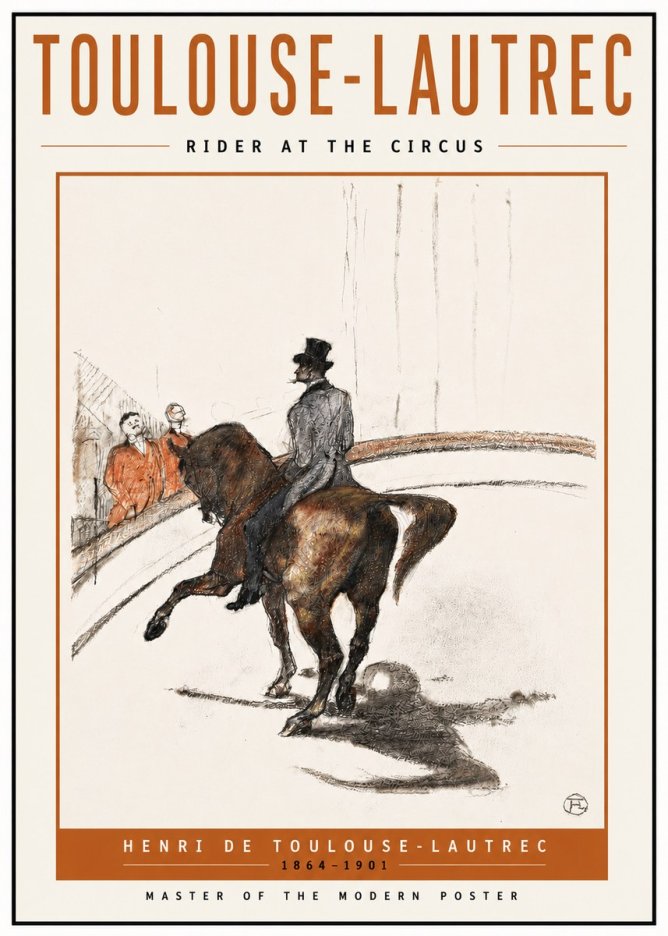 Toulouse-Lautrec Rider at the Circus No5 - Plakát