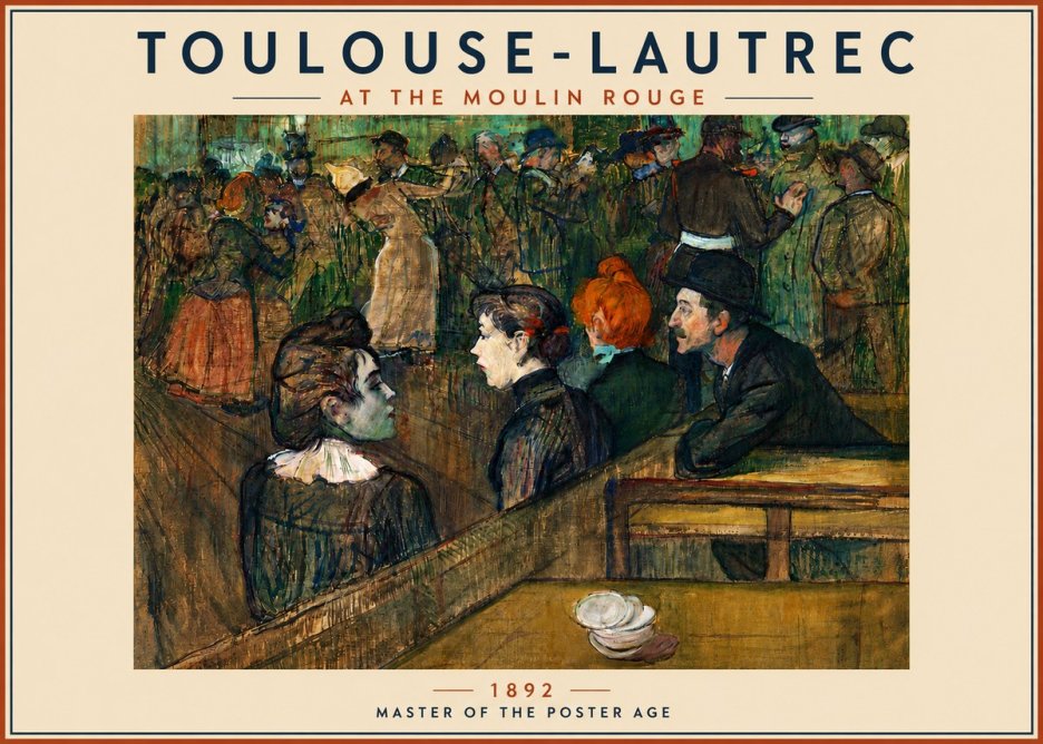 Toulouse-Lautrec At the Moulin Rouge V No5 - Plakát