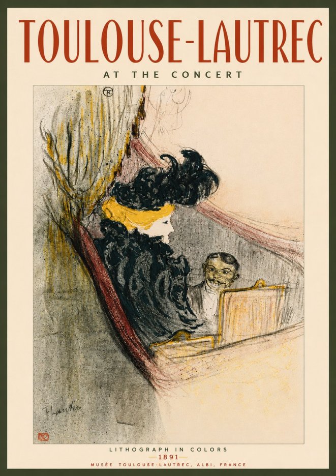 Toulouse-Lautrec At the Concert No3 - Plakát