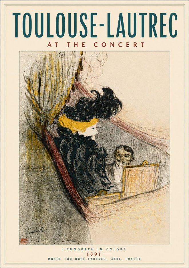 Toulouse-Lautrec At the Concert No6 - Plakát