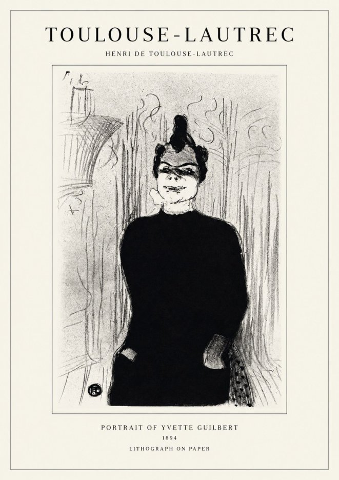 Toulouse-Lautrec Portrait of Yvette Guilbert No1 - Plakát