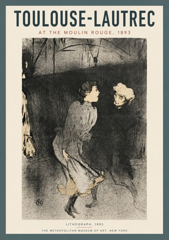 Toulouse-Lautrec At the Moulin Rouge VI No3 - Plakát