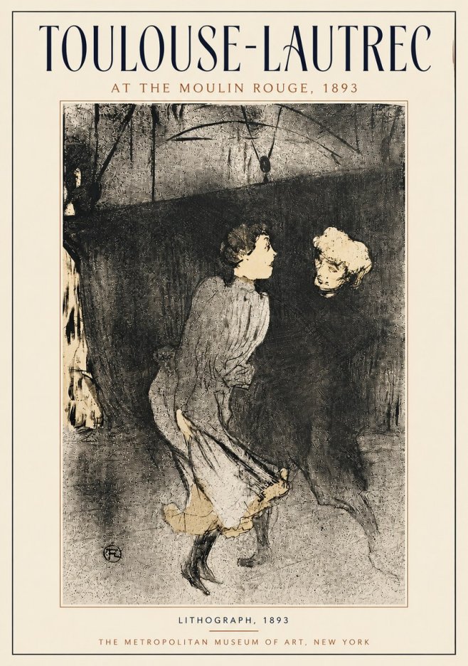 Toulouse-Lautrec At the Moulin Rouge VI No4 - Plakát