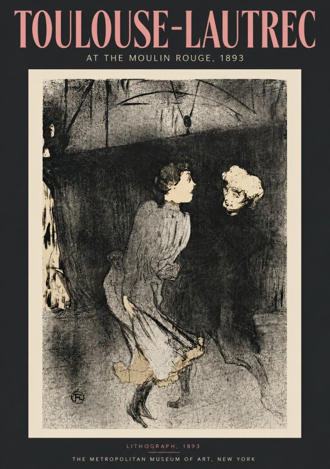 Toulouse-Lautrec At the Moulin Rouge VI No5 - Plakát