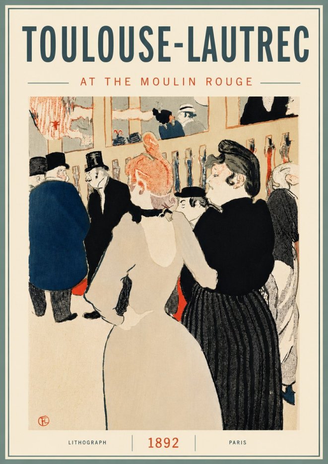 Toulouse-Lautrec At the Moulin Rouge VII No6 - Plakát