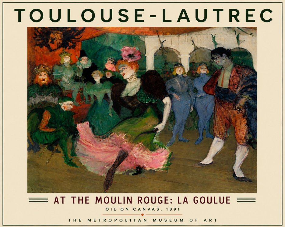 Toulouse-Lautrec At the Moulin Rouge: La Goulue No4 - Plakát