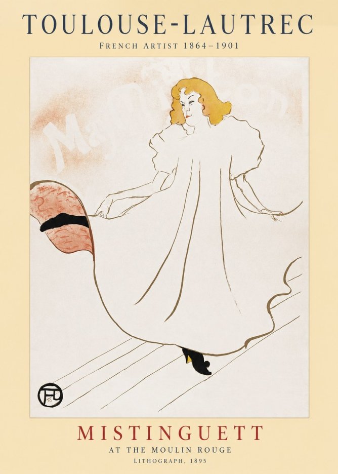 Toulouse-Lautrec Mistinguett at the Moulin Rouge No1 - Plakát