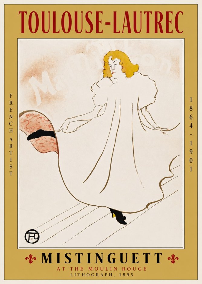 Toulouse-Lautrec Mistinguett at the Moulin Rouge No2 - Plakát