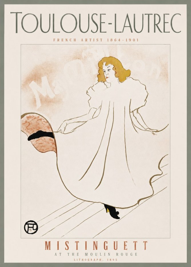 Toulouse-Lautrec Mistinguett at the Moulin Rouge No3 - Plakát