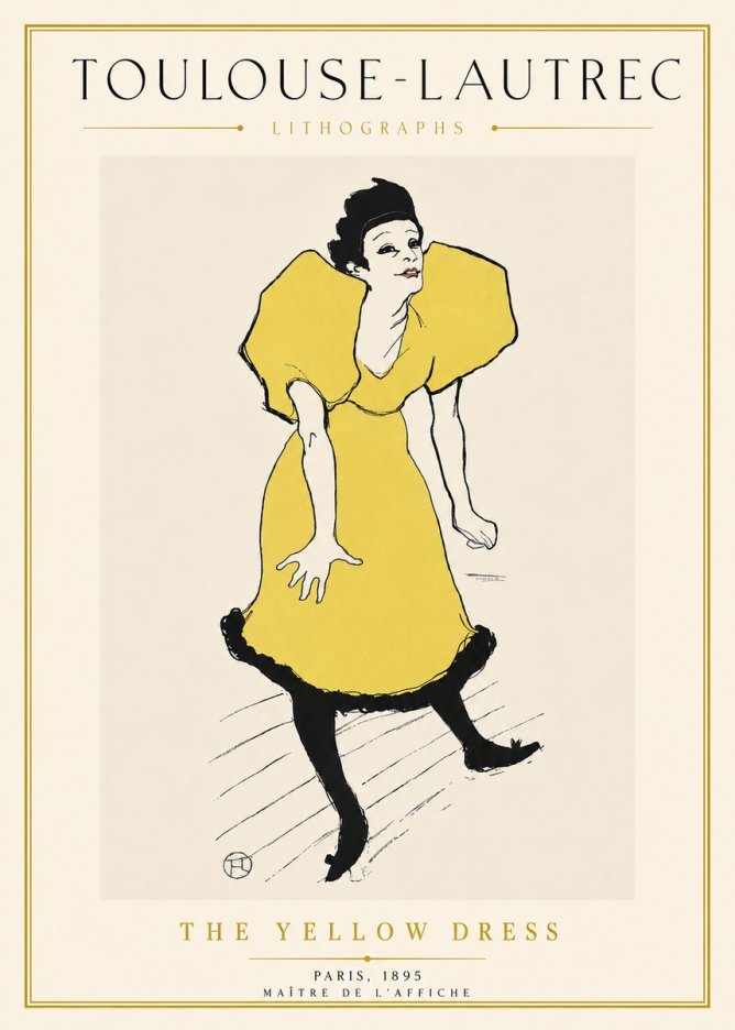 Toulouse-Lautrec The Yellow Dress No5 - Plakát