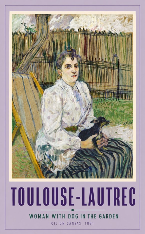 Toulouse-Lautrec Woman with Dog in the Garden No2 - Plakát