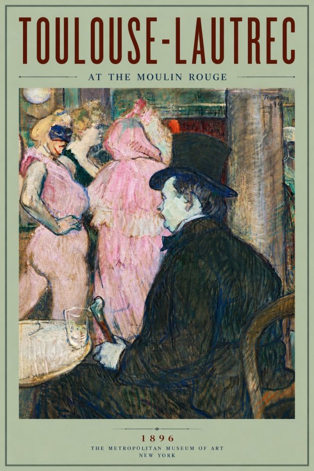 Toulouse-Lautrec At the Moulin Rouge VIII No6 - Plakát