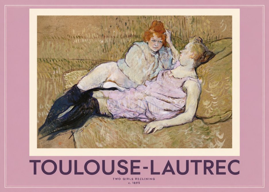 Toulouse-Lautrec Two Girls Reclining No2 - Plakát