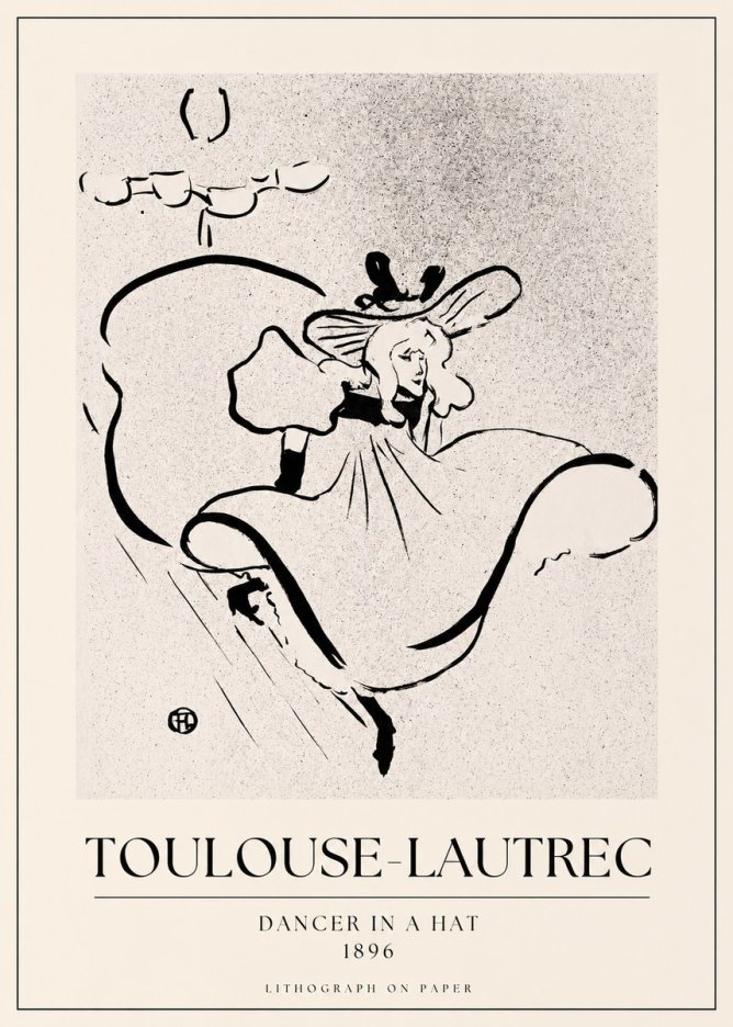 Toulouse-Lautrec Dancer in a Hat No1 - Plakát