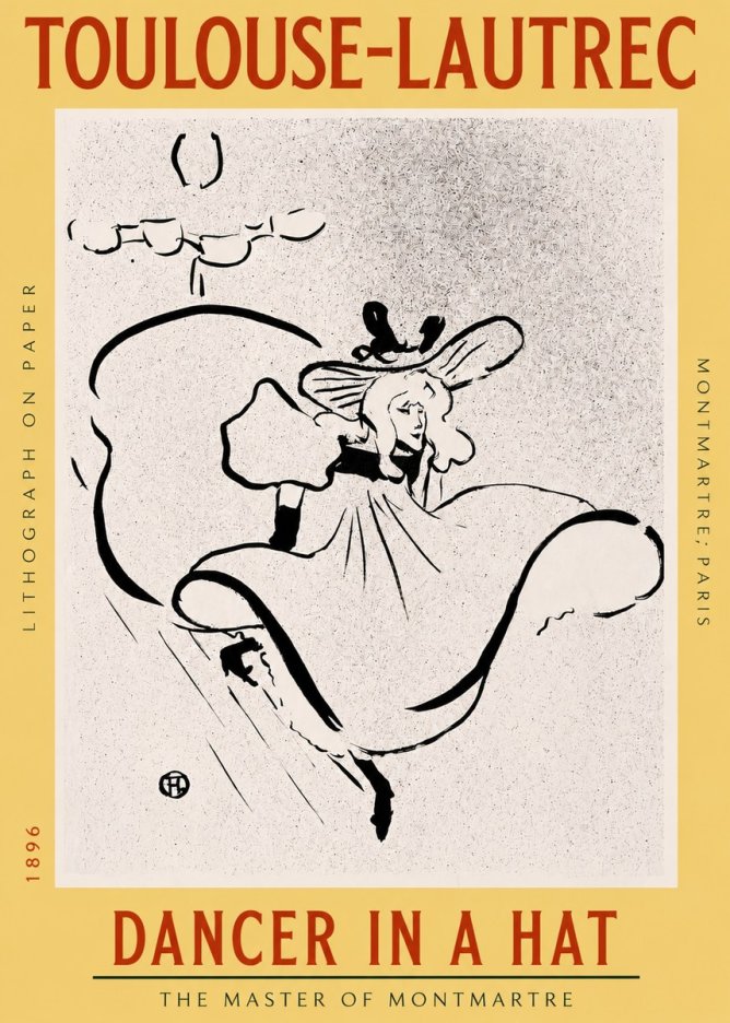 Toulouse-Lautrec Dancer in a Hat No2 - Plakát